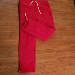 red polo sweatpants